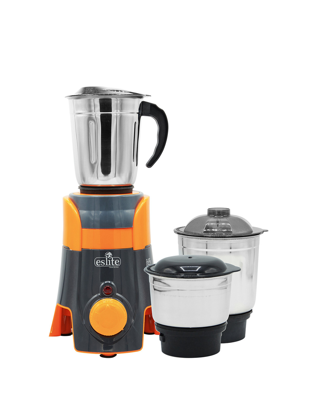 

Eslite 650W Mixer Grinder & 3 Stainless Steel Jars with Safety Overload Button, Orange