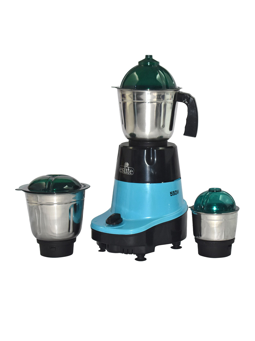 

Eslite Blue & Black Solid Stainless Steel 550 Watt Mixer Grinder With 3 Jar