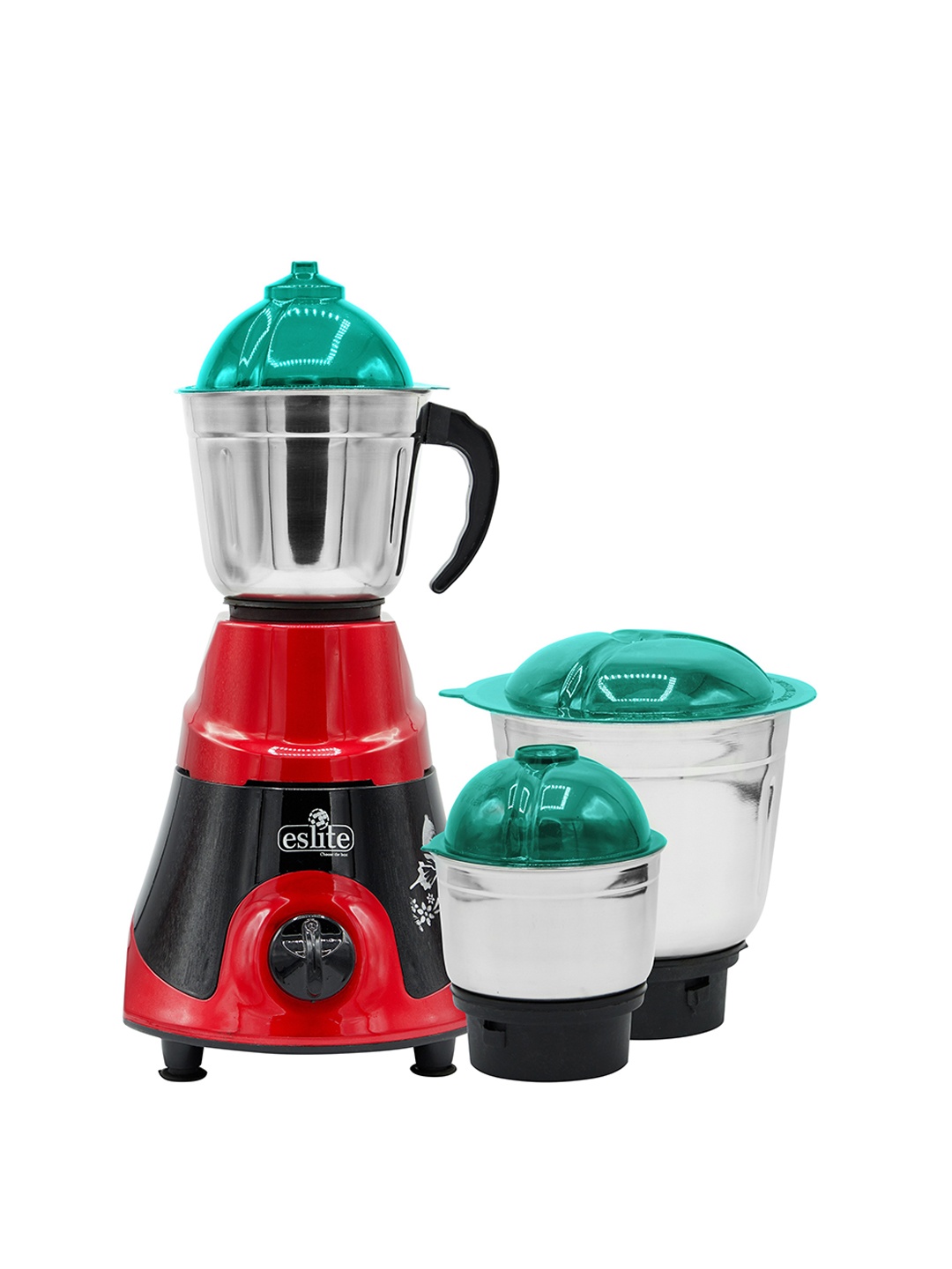 

Eslite Red & Black Solid Stainless Steel 650 Watt Mixer Grinder With 3 Jar