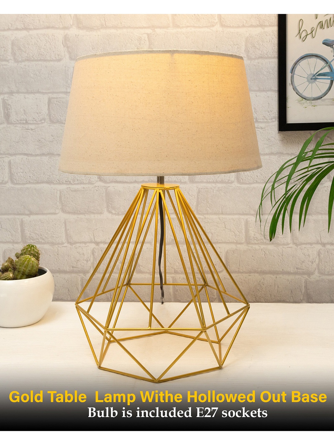 

Homesake Gold-Toned Solid Metal Table Lamps