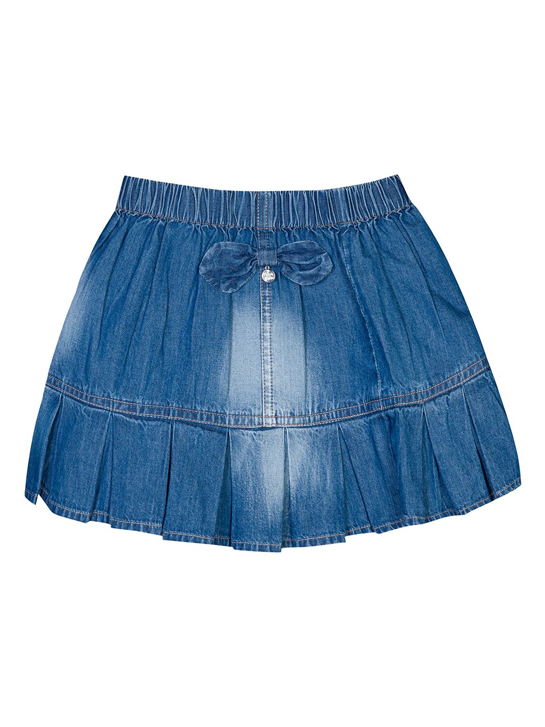 

Budding Bees Girls Blue Solid Pure-Cotton Flared Denim Skirts