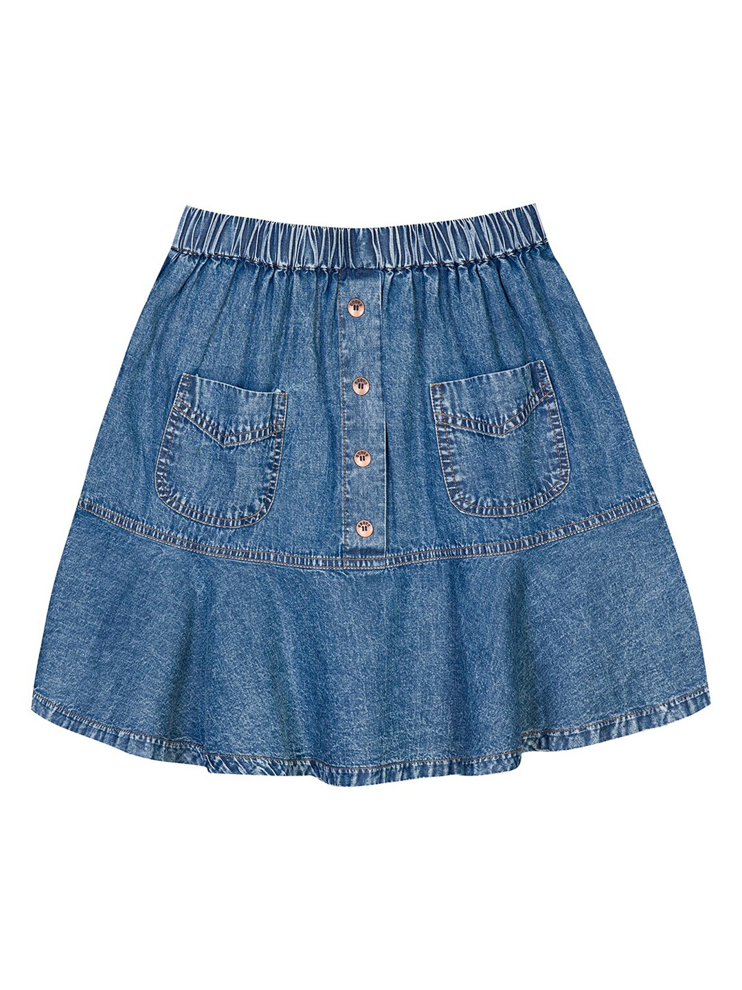 

Budding Bees Girls Blue Denim Flared Cotton Skirts