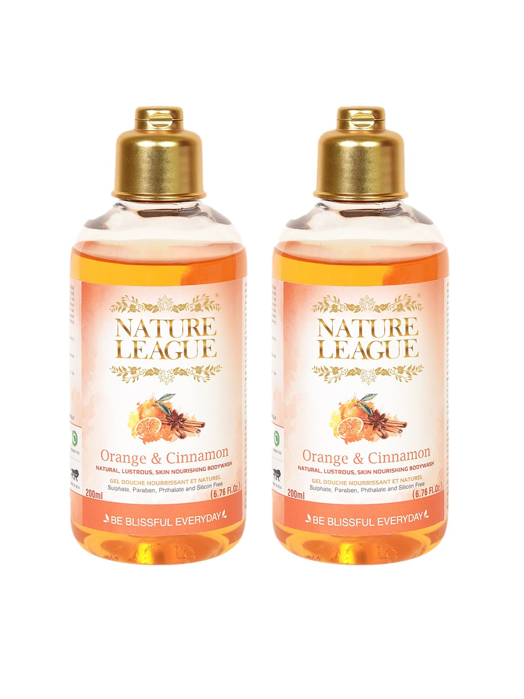 

NATURE LEAGUE Pack Of 2 Orange & Cinnamon Bodywash 400ml