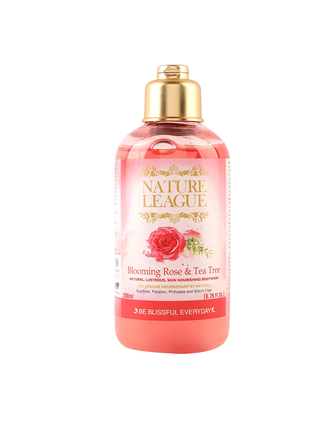 

NATURE LEAGUE Blooming Rose & Tea Tree Bodywash 200ml, Red