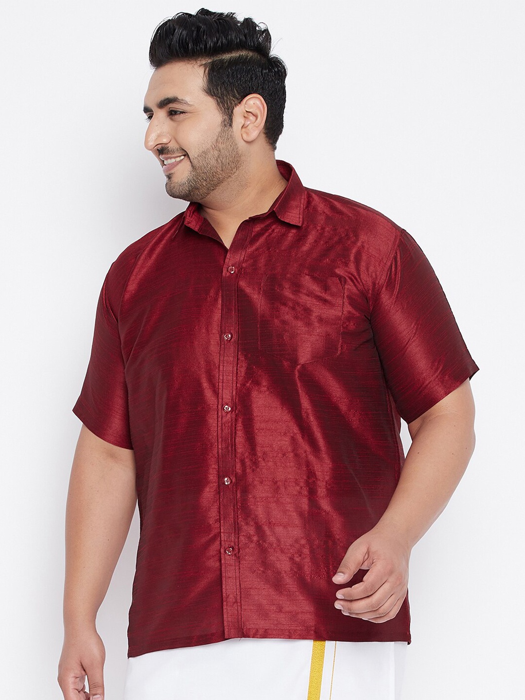 

VASTRAMAY Plus Size Men Maroon Premium Casual Shirt