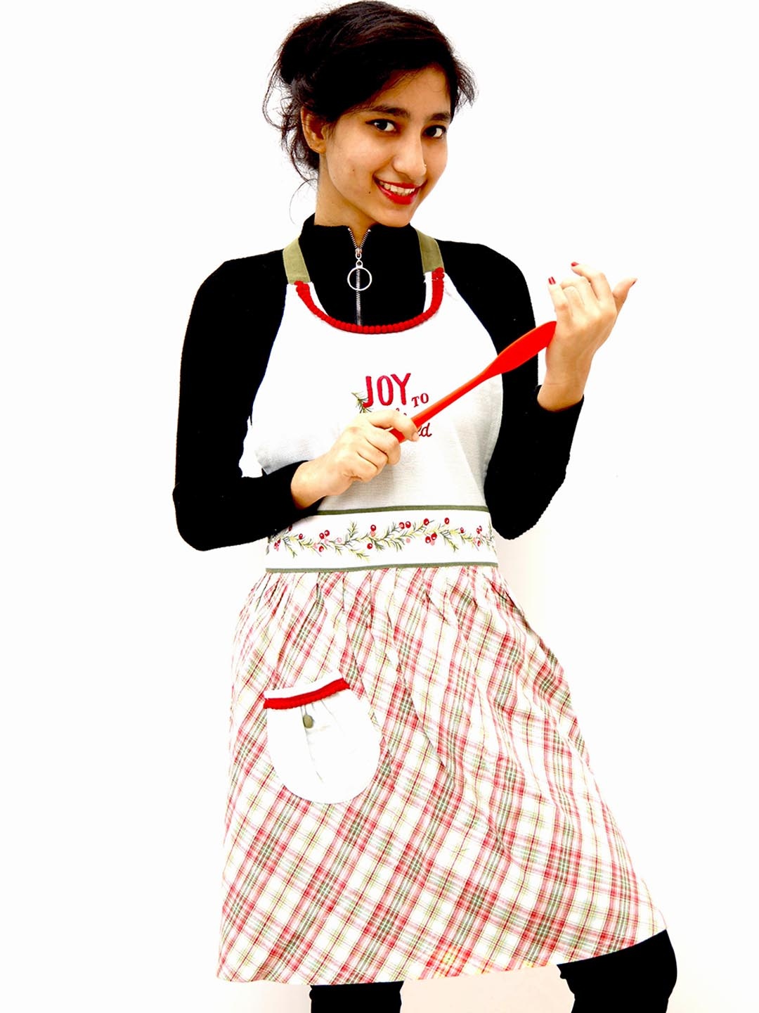 

Ariana Red & White Striped Pure Cotton Skirt Style Aprons