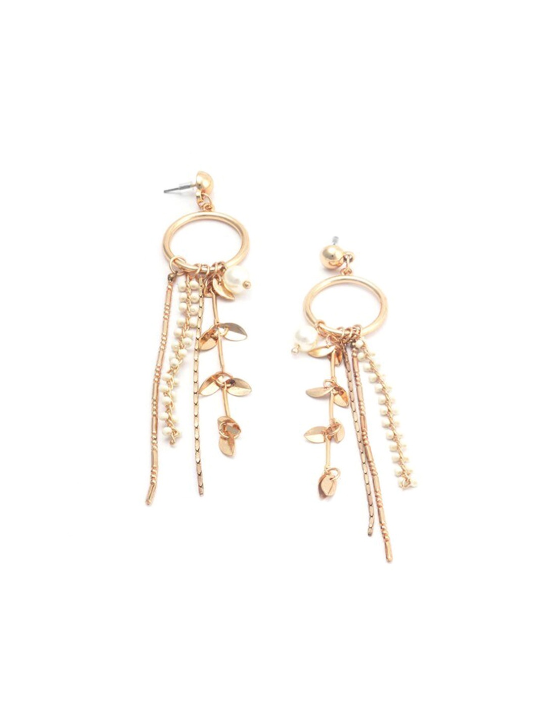 

BELLEZIYA Gold-Toned Contemporary Drop Earrings