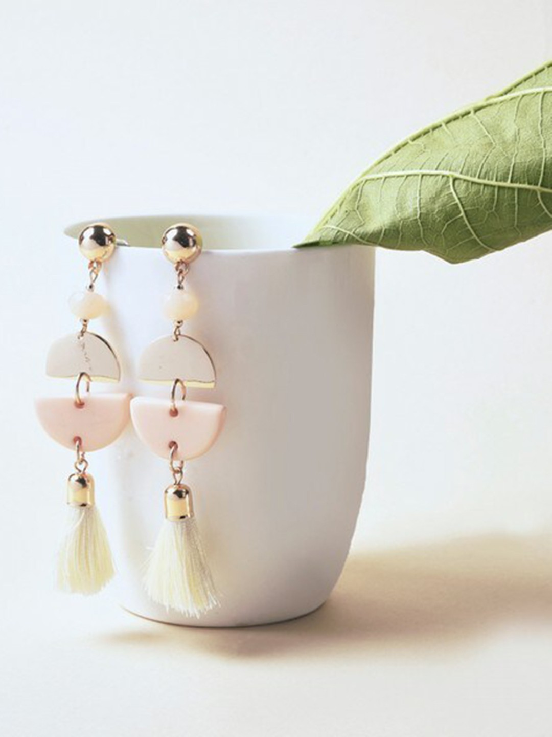 

BELLEZIYA Gold-Toned Contemporary Drop Earrings