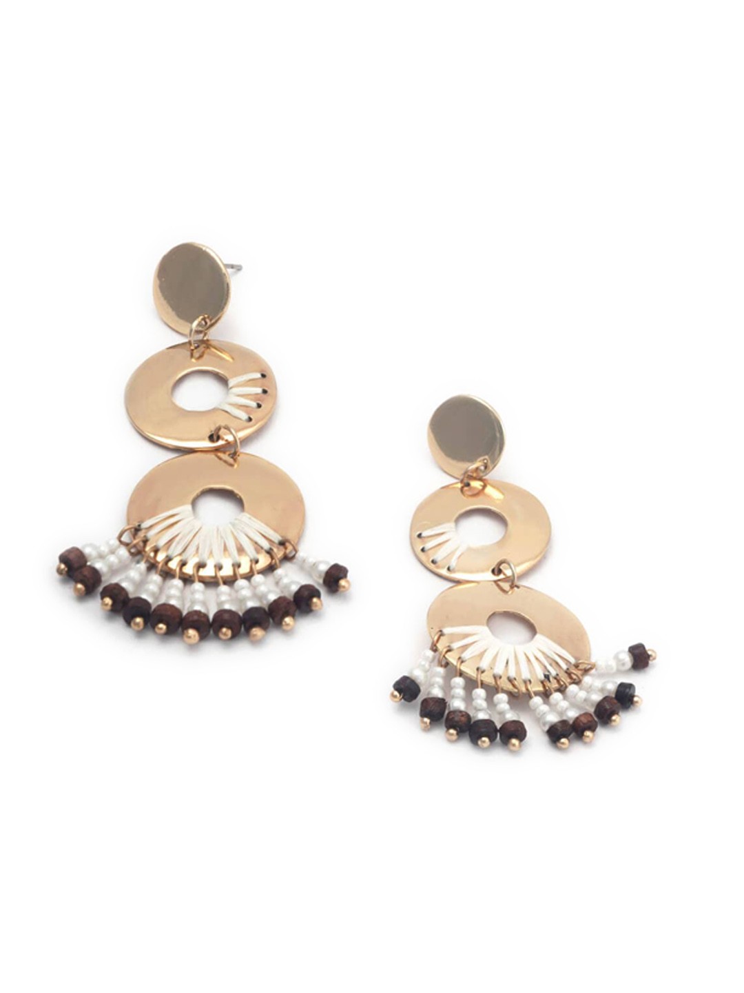 

BELLEZIYA Gold-Toned Contemporary Drop Earrings