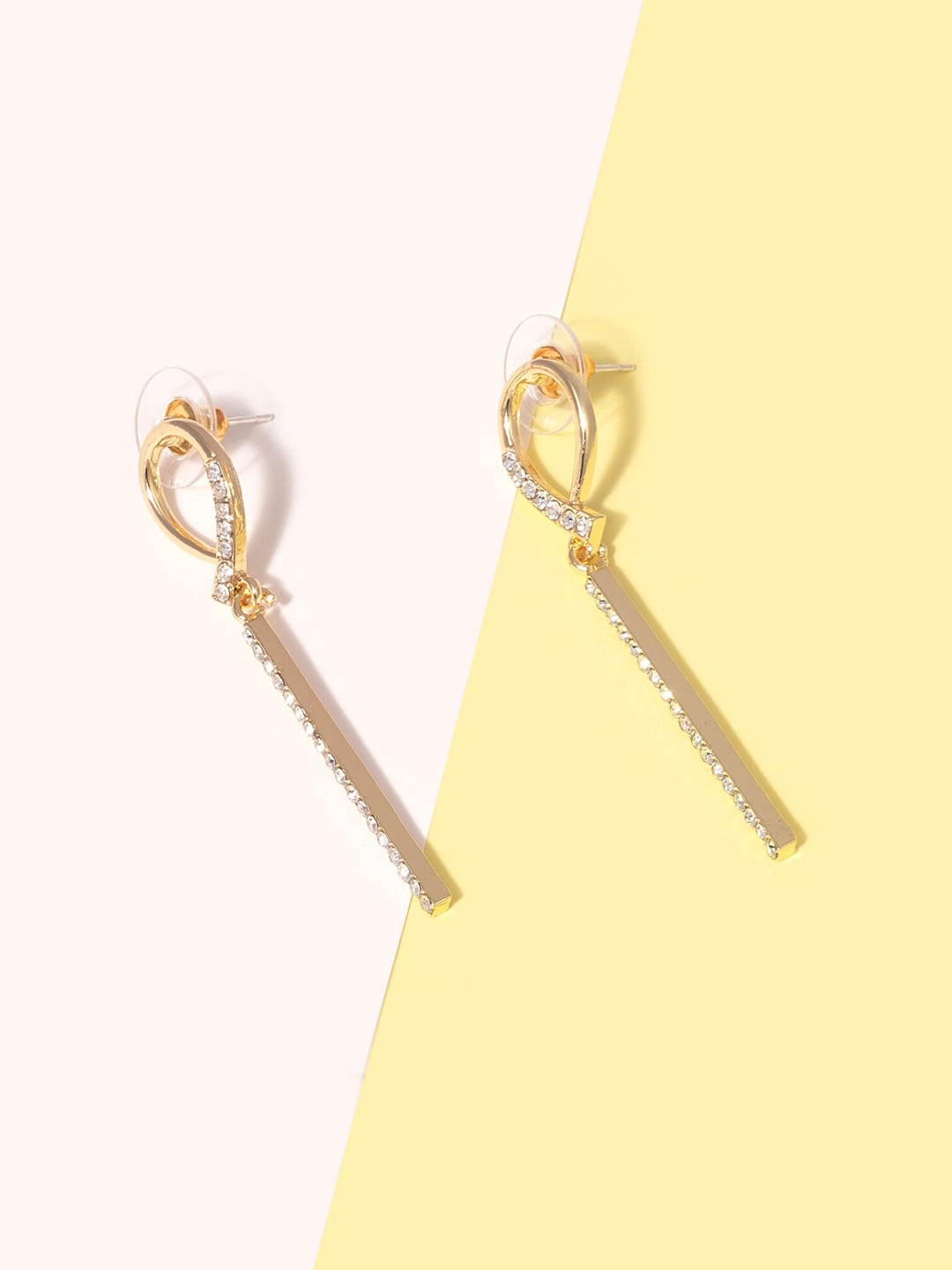 

BELLEZIYA Gold Plated Contemporary Drop Earrings