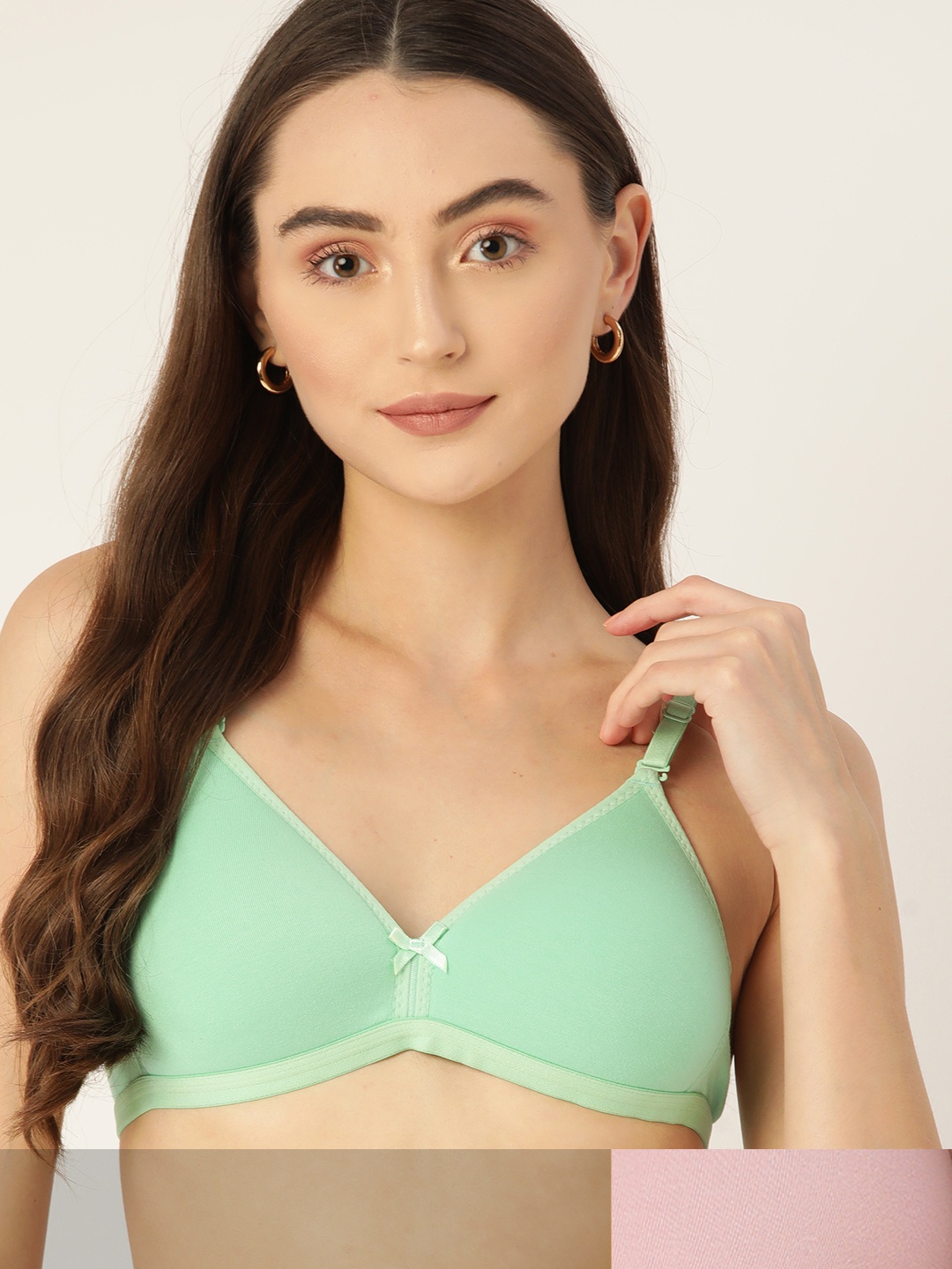 

DressBerry Pack of 2 Solid Lightly Padded Bra, Green