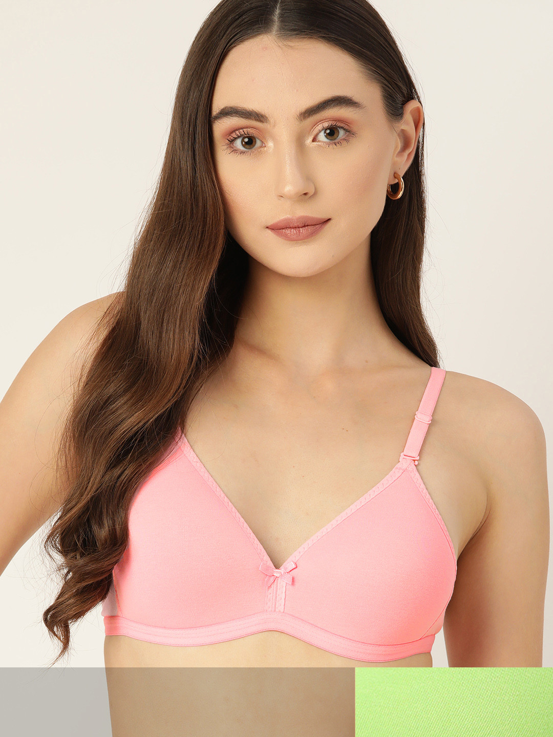 

DressBerry Pack of 2 Solid Lightly Padded Bra, Pink