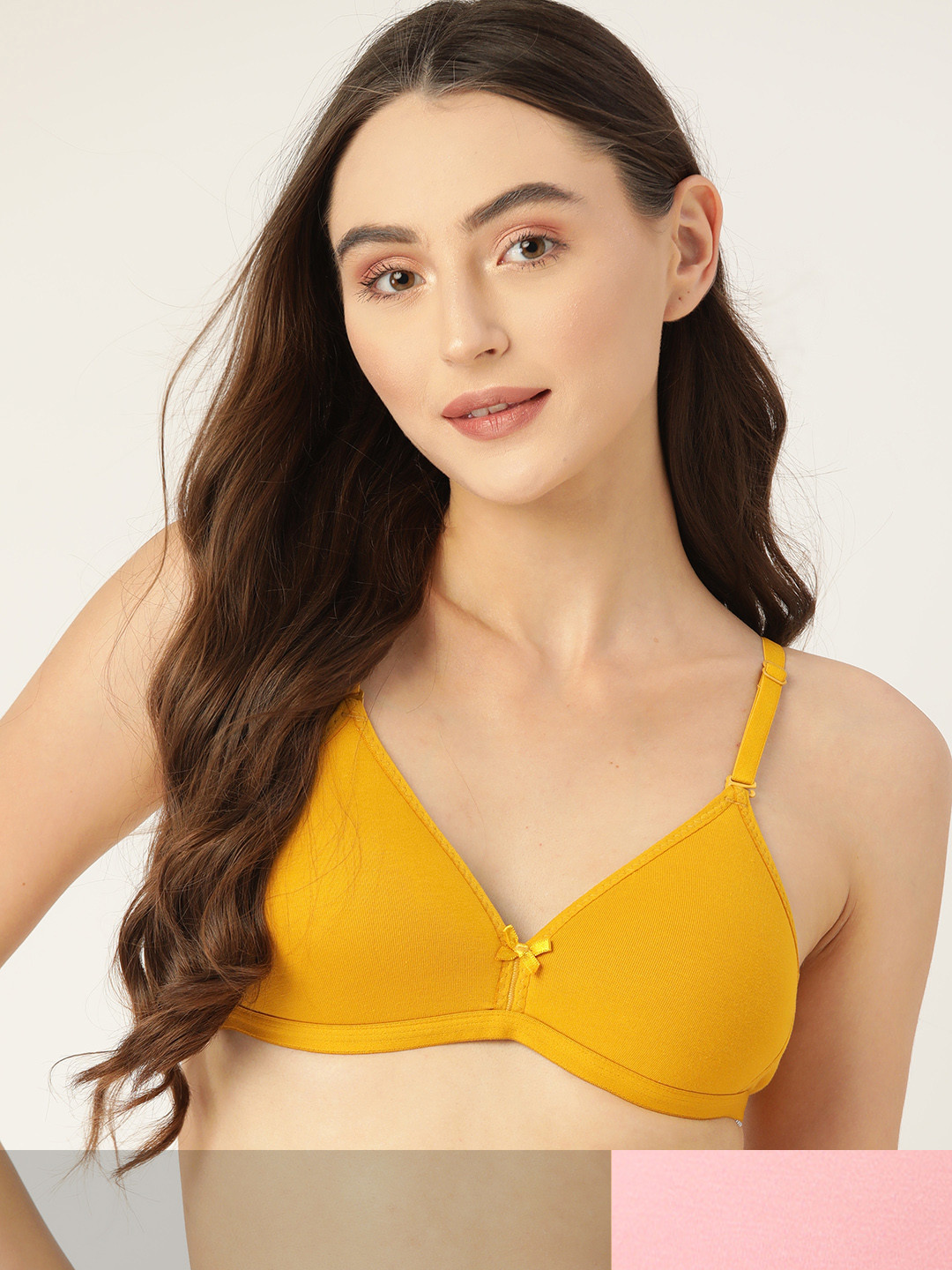 

DressBerry Pack of 2 Solid Lightly Padded Bra, Orange