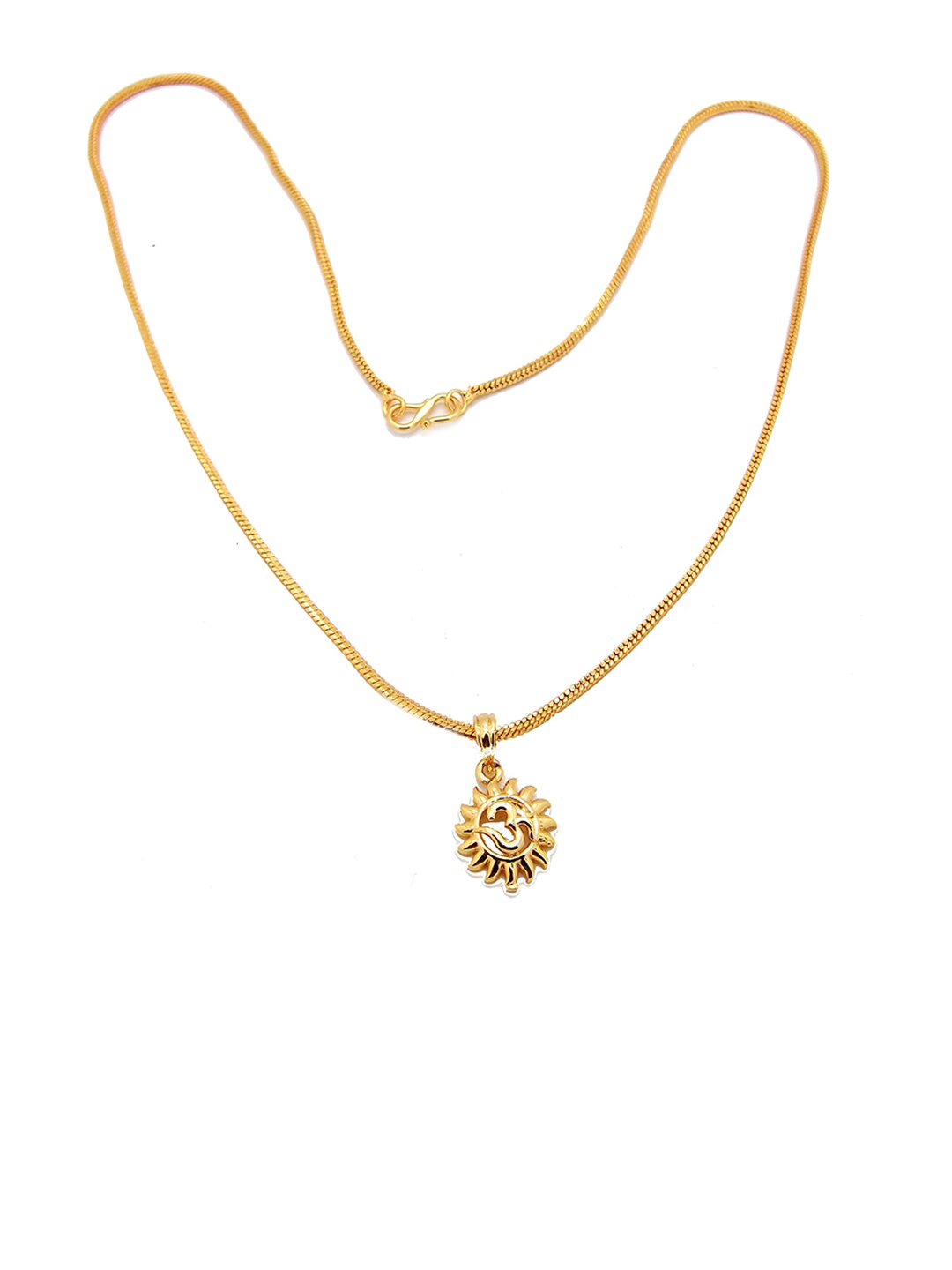 

FEMMIBELLA Women Gold Plated Surya Om Pendant With Chain