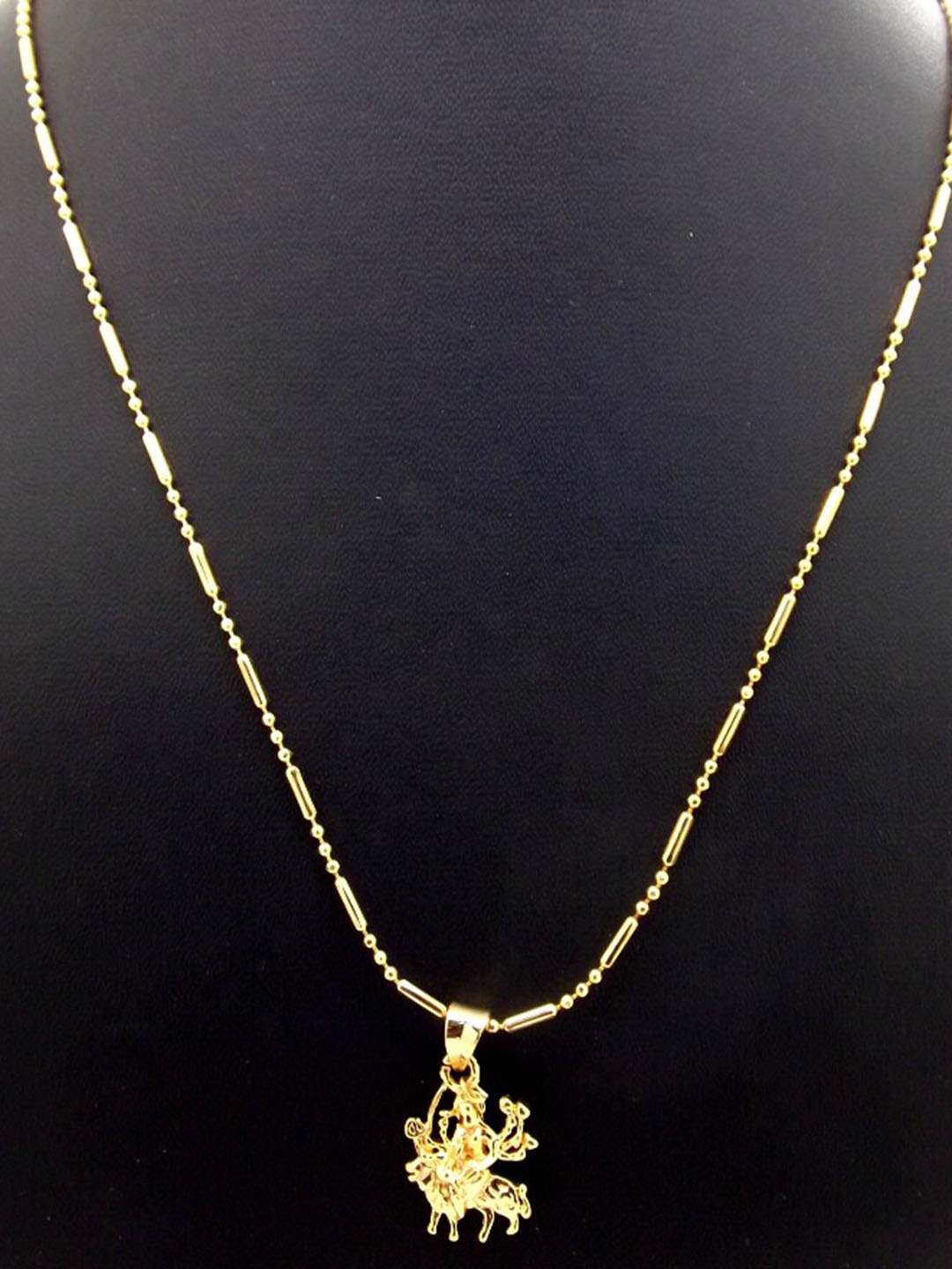 

FEMMIBELLA Gold-Plated & Toned Sherawali Maa Pendant