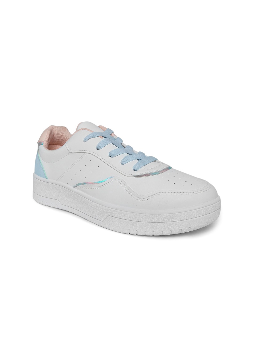 

Forever Glam by Pantaloons Women White Solid PU Sneakers