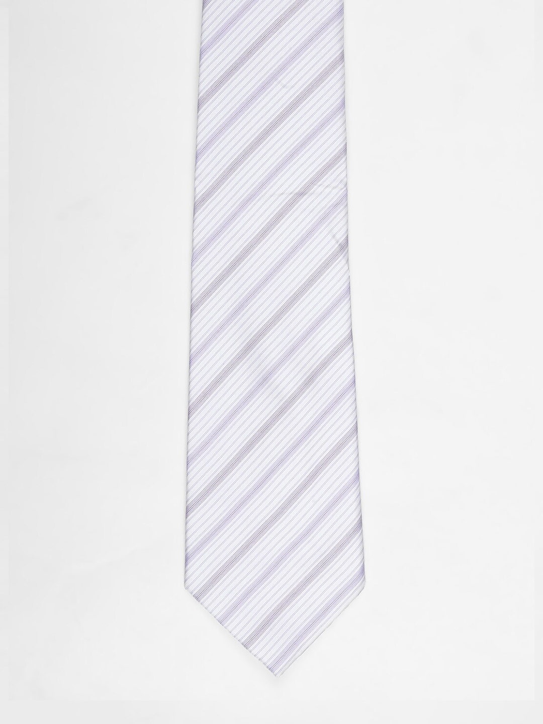 

American Crew Men White Striped Broad Tie