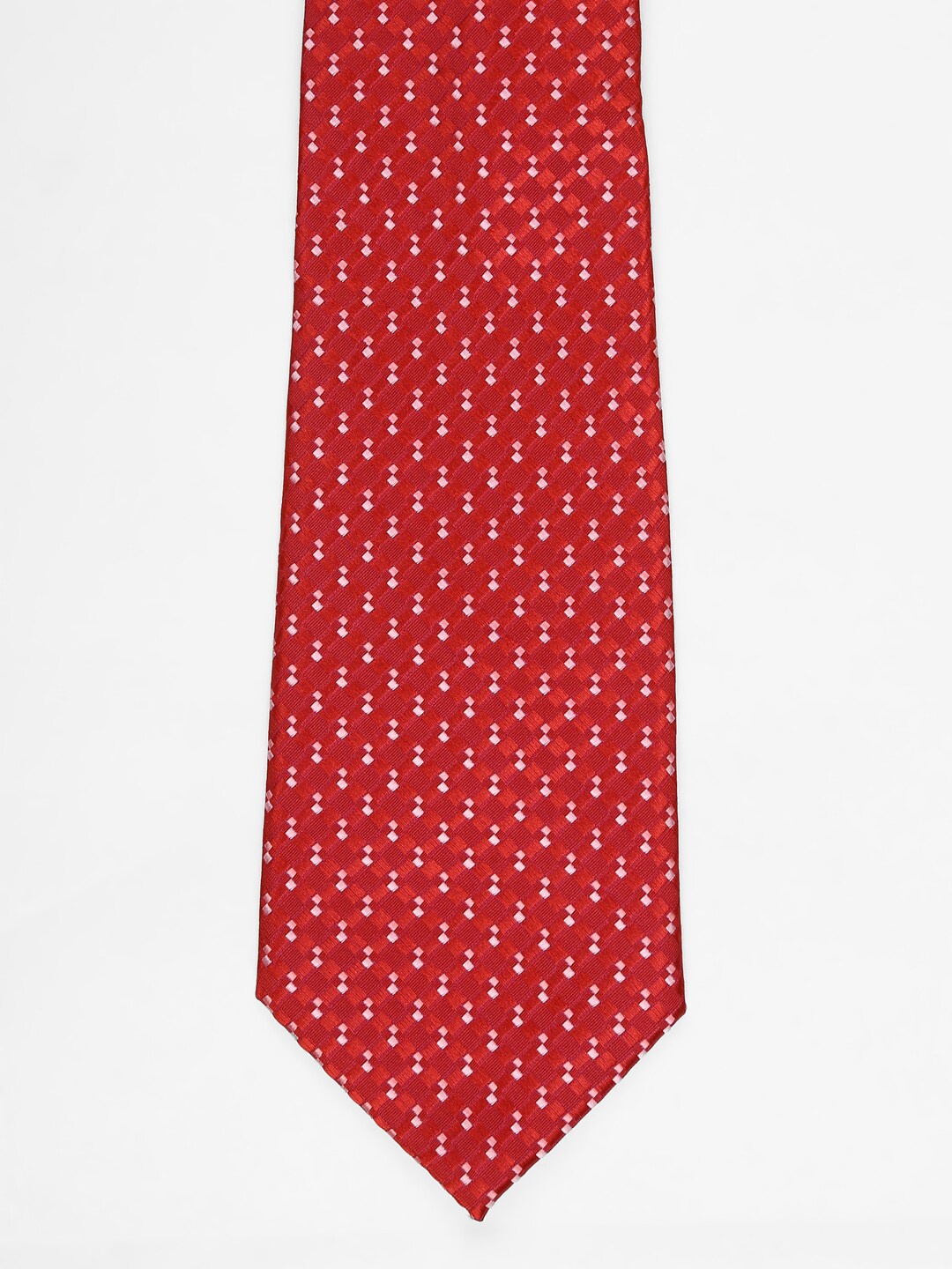 

American Crew Men Red & White Checked Necktie