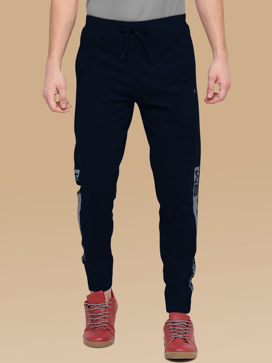 

BULLMER Men Navy Blue Brand Logo Printed Track Pants