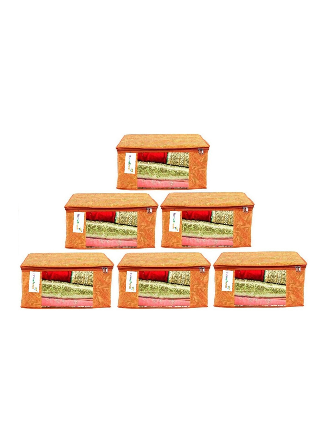 

Home Fresh Set Of 12 Printed Saree Covers, Orange