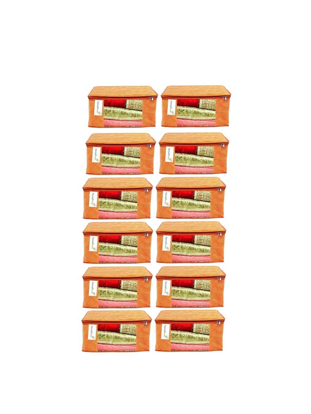 

Home Fresh Pack Of 12 Printed Saree Covers, Orange