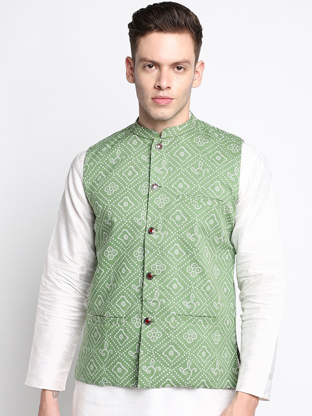 

DEVOILER Men Lime Green Kurta with Pyjamas