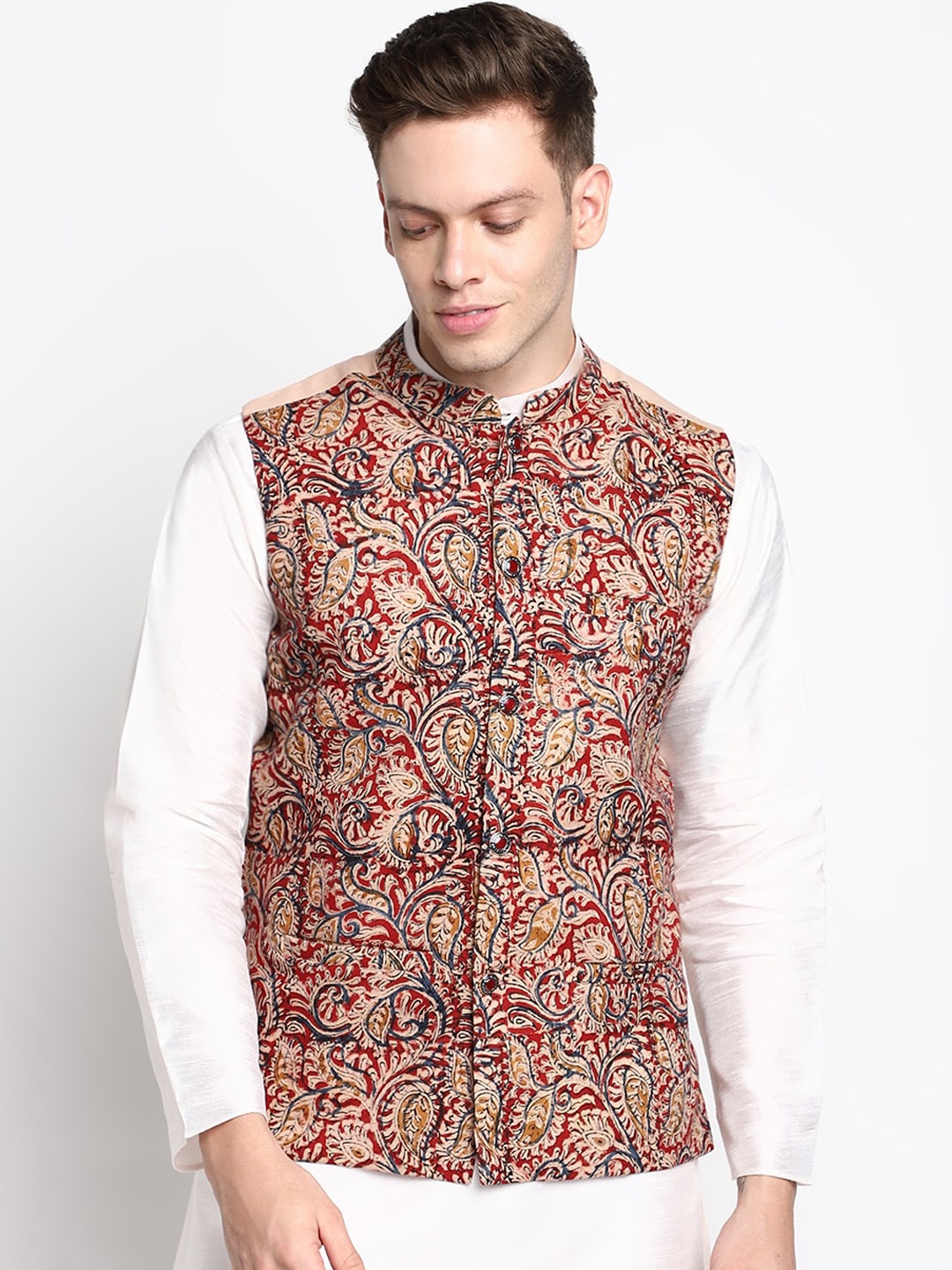 

DEVOILER Men White Solid Kurta with Pyjamas