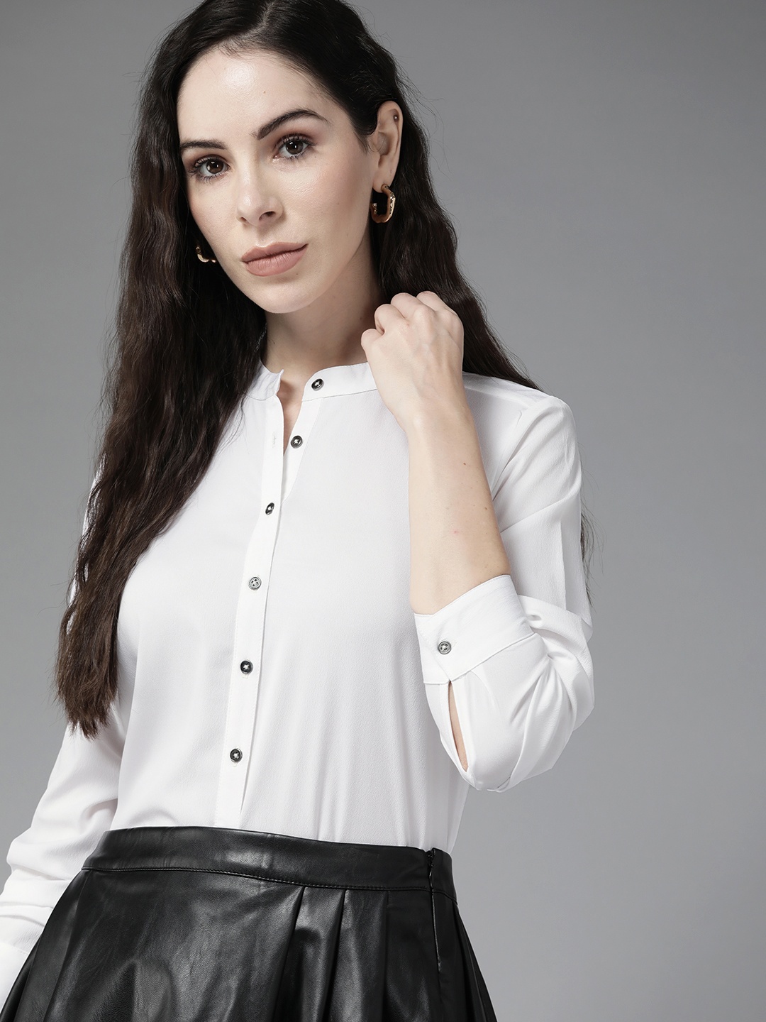 

Roadster Women White Casual Shirt