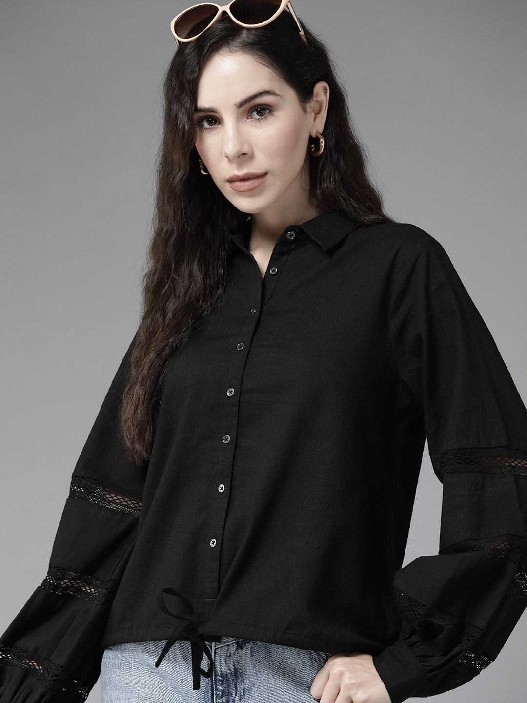 

Roadster Women Black Casual Shirt