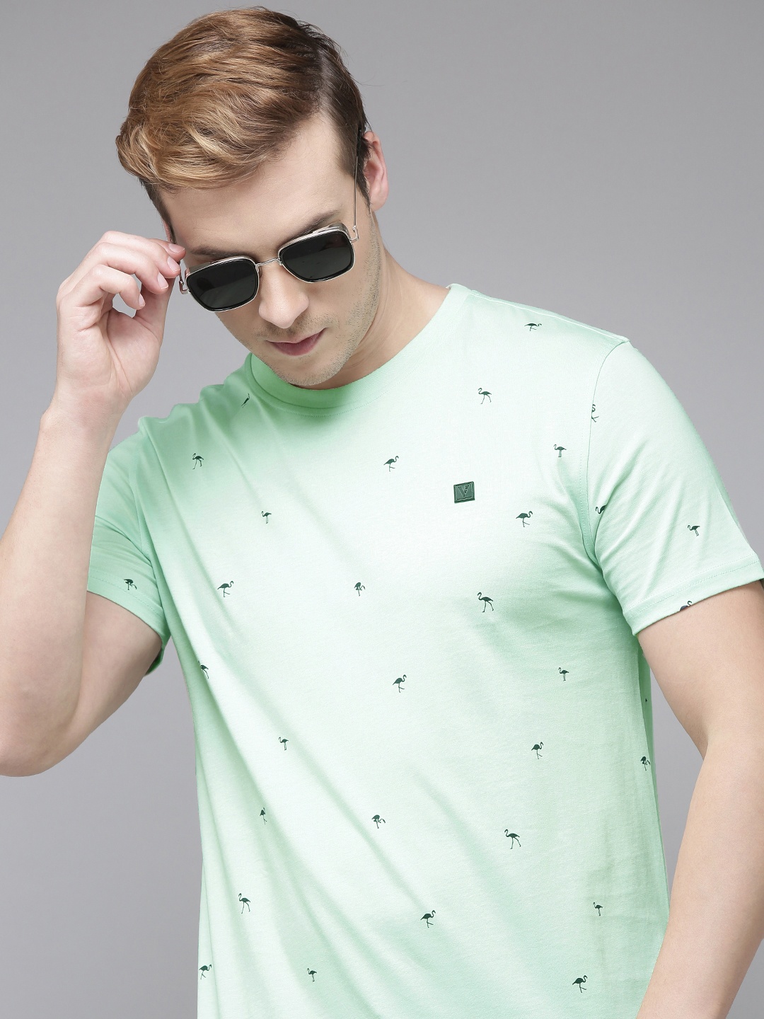 

Van Heusen Sport Men Printed Pure Cotton Casual T-shirt, Green