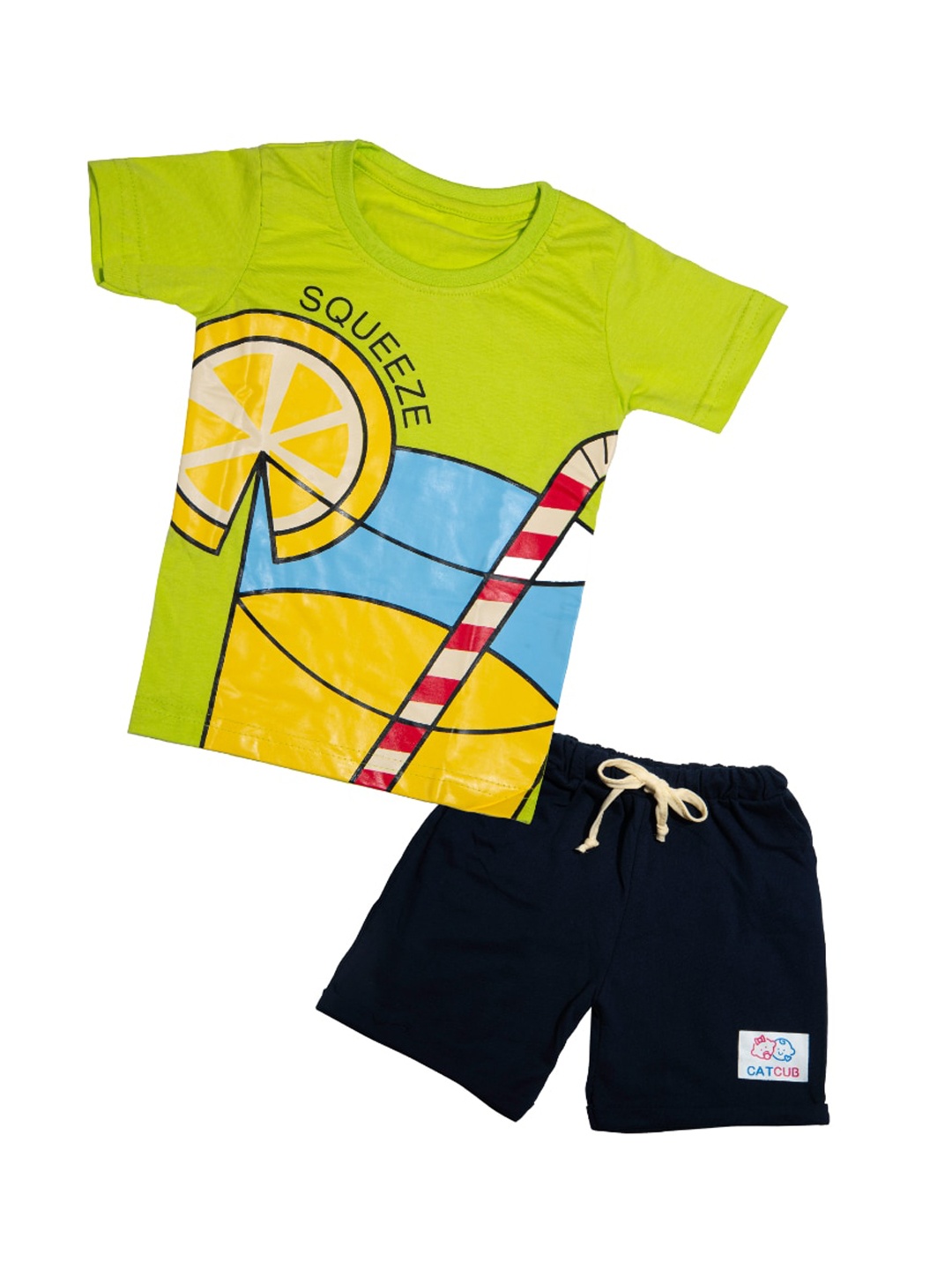 

CATCUB Unisex Kids Green Cotton Clothing Set
