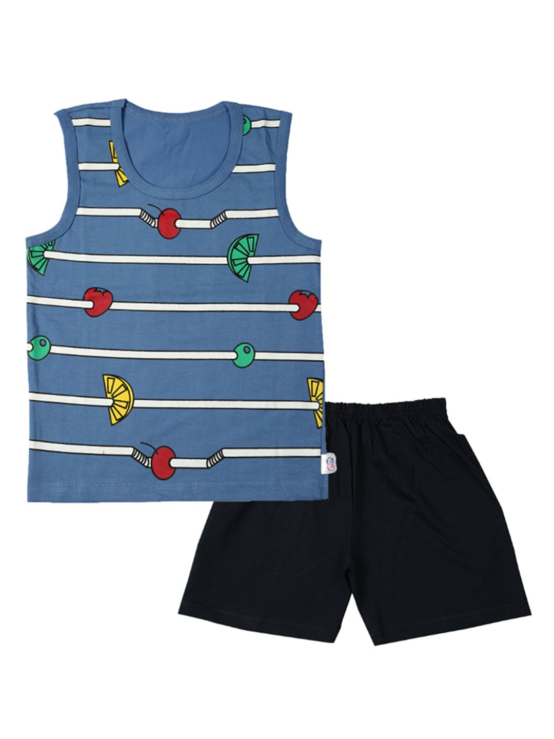 

CATCUB Unisex Kids Blue Printed Clothing Set