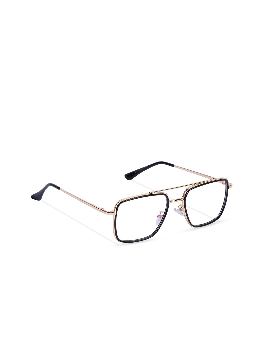 

Freddy Unisex Clear Lens & Gold-Toned Rectangle Sunglasses with UV Protected Lens