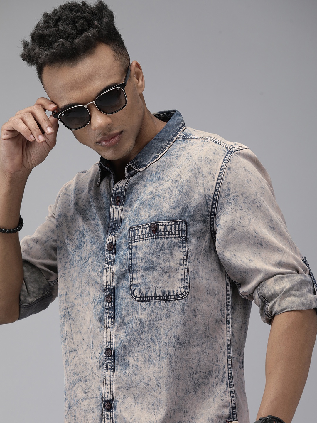 

Roadster Men Printed Casual Shirt, Blue