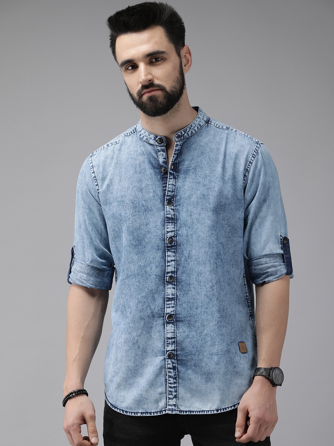 

Roadster Men Blue Standard Casual Cotton Denim Shirt