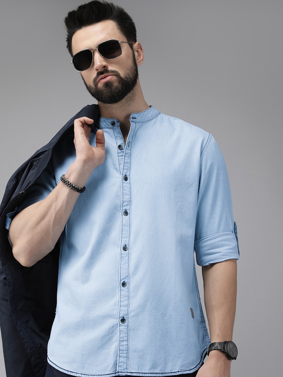 

Roadster Men Blue Standard Casual Cotton Denim Shirt