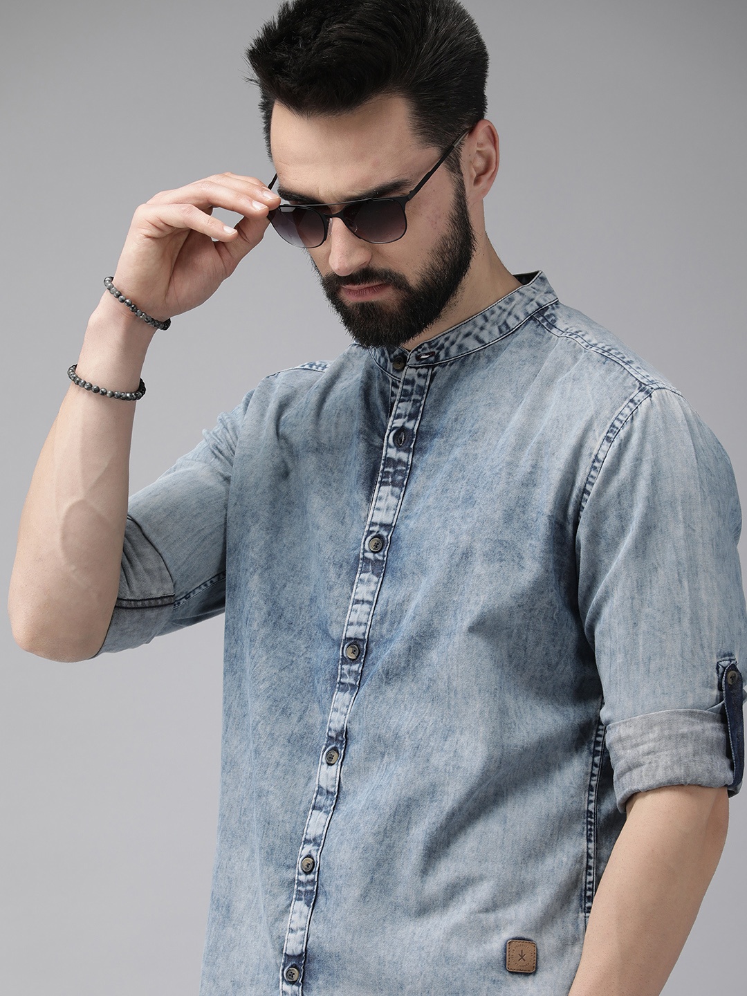 

Roadster Men Blue Standard Casual Cotton Denim Shirt