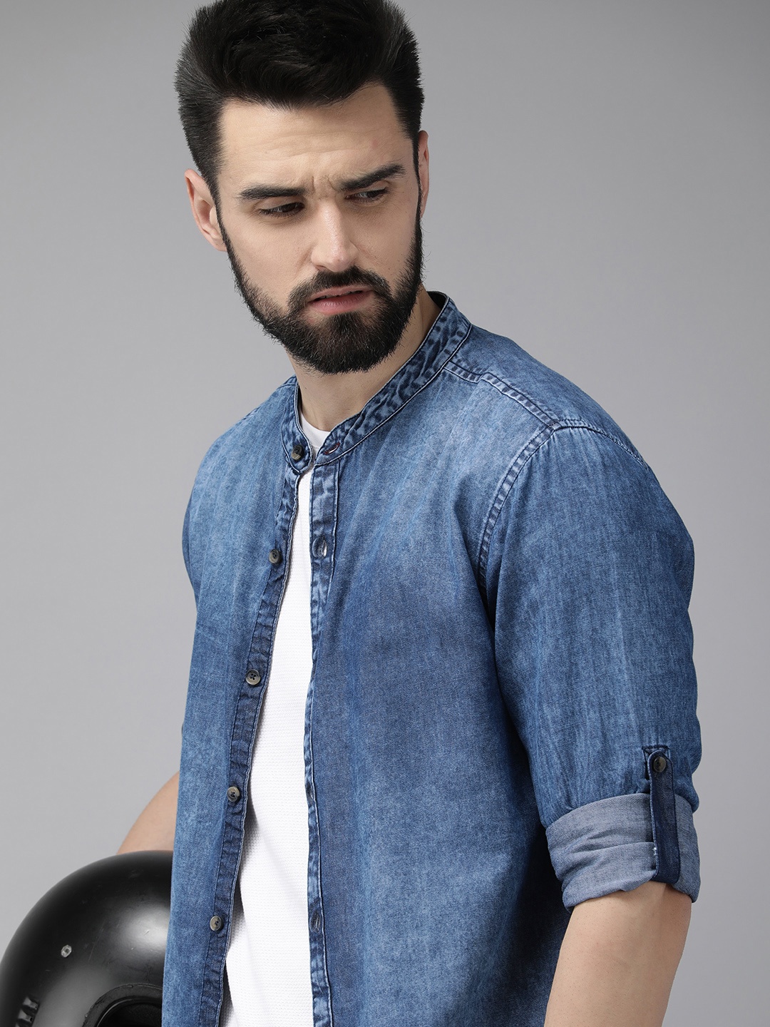 

Roadster Men Blue Standard Casual Cotton Denim Shirt