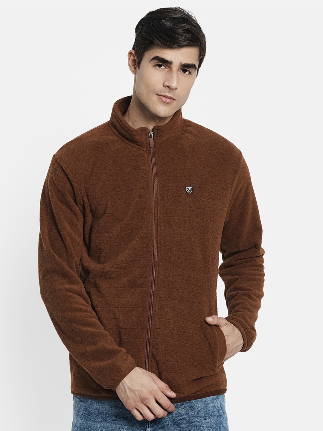 

Octave Men Brown Solid Sweatshirt