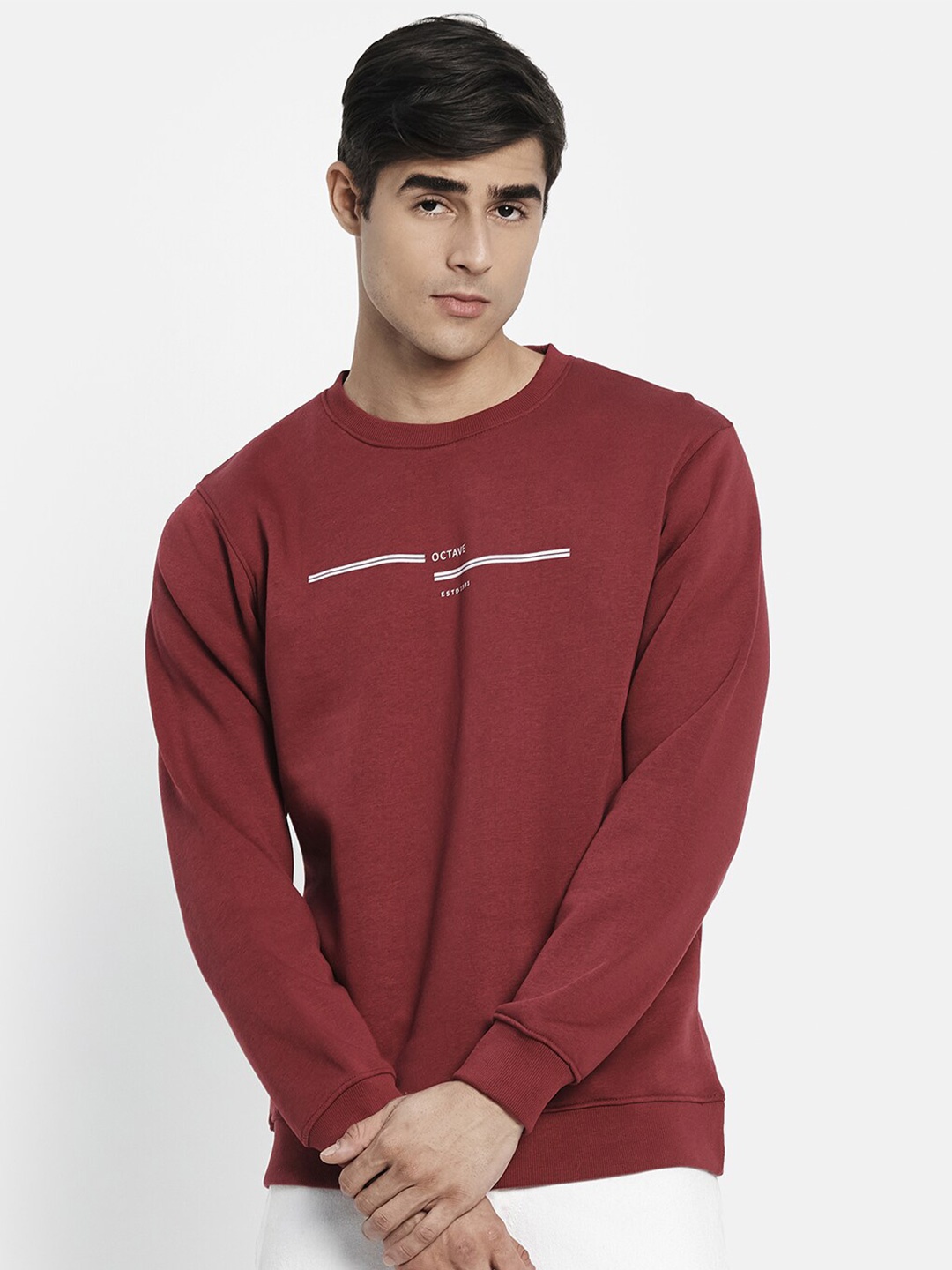 

Octave Men Maroon Sweatshirt