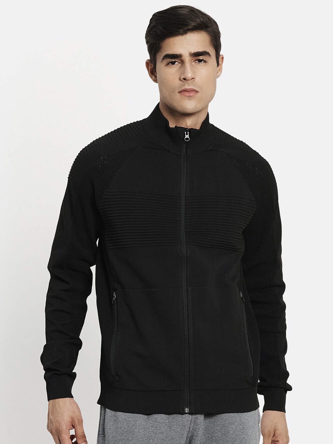 

Octave Men Black Solid Sweatshirt