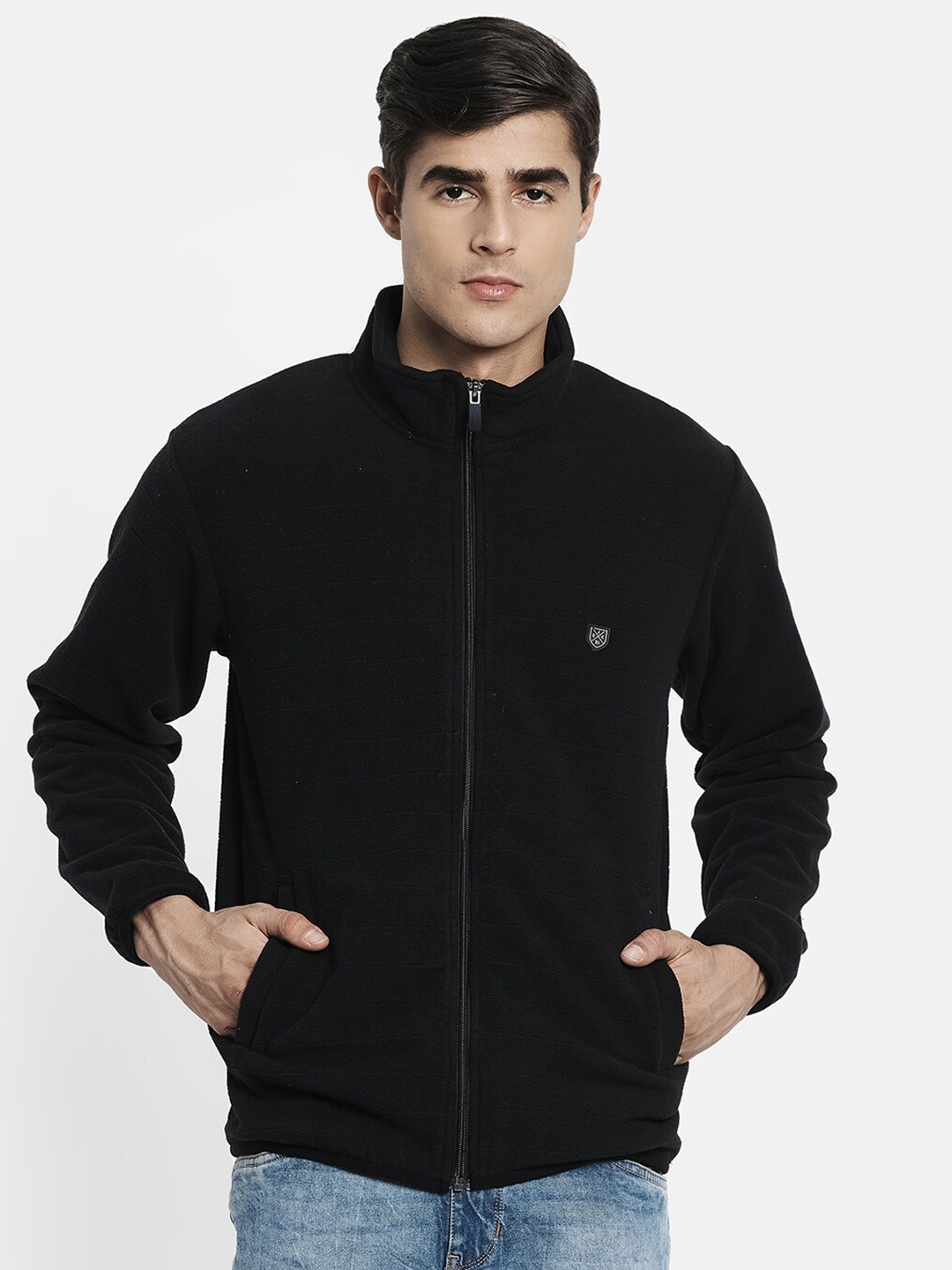 

Octave Men Black Solid Sweatshirt