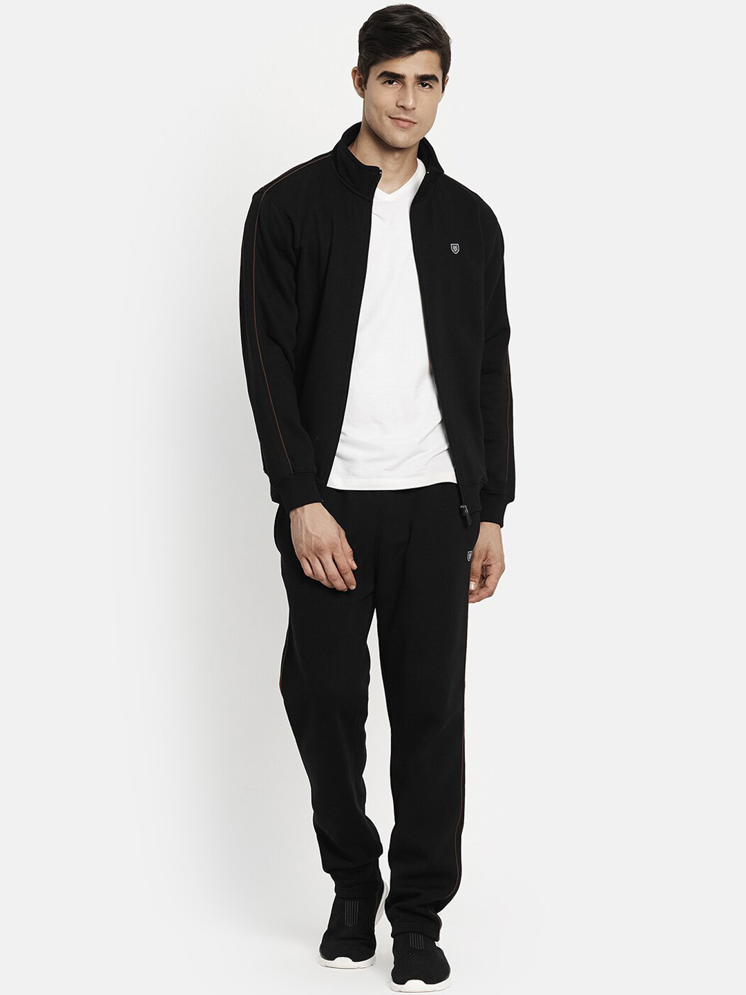 

Octave Men Fleece Black Solid Tracksuits