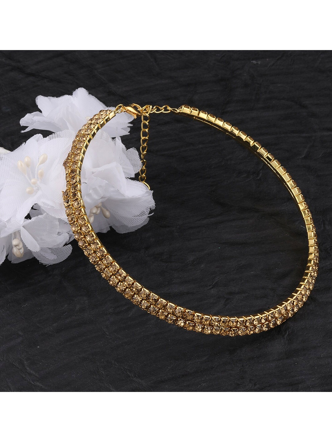 

Silver Shine Women Gold-Toned Choker Necklace