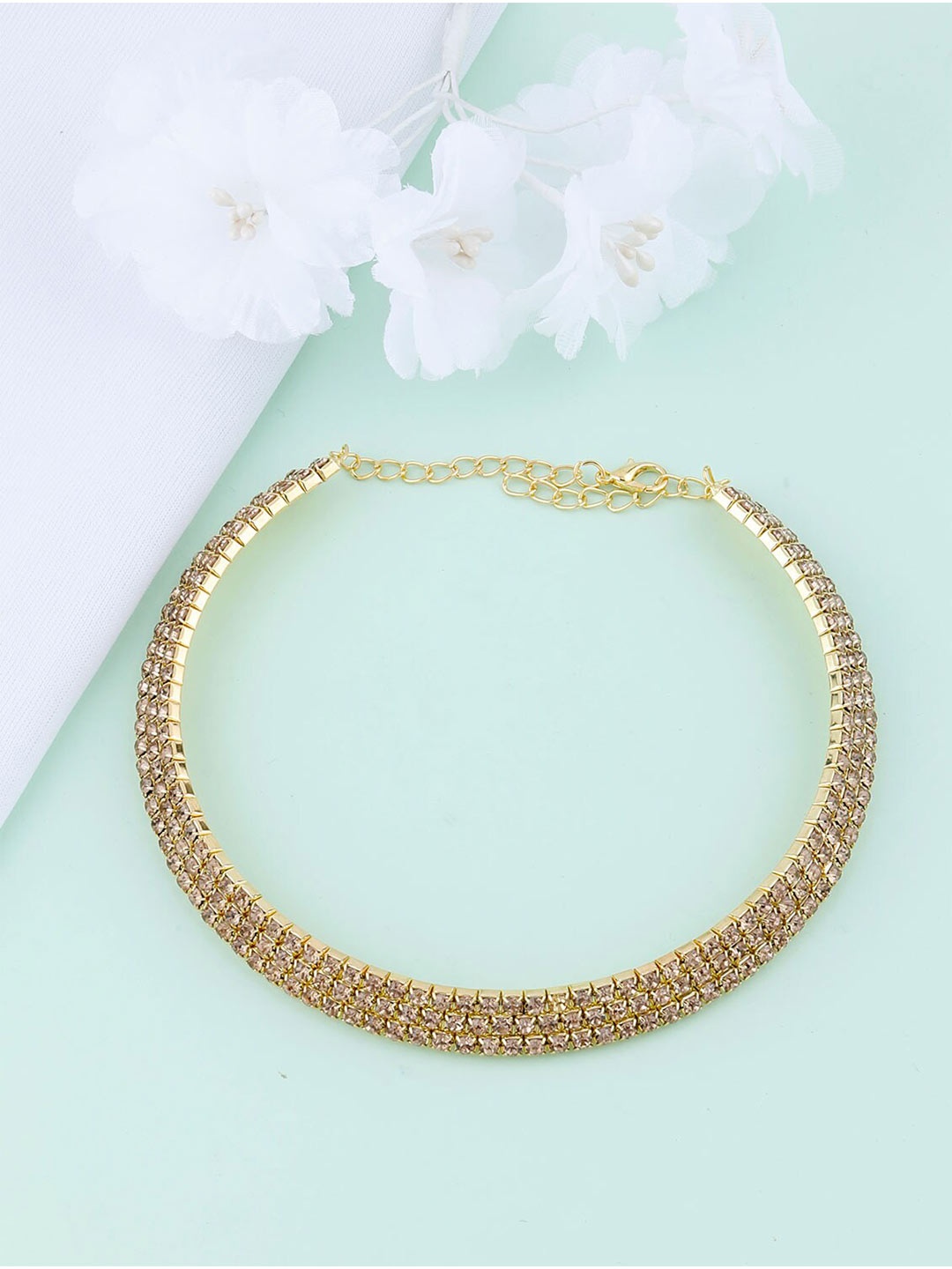 

Silver Shine Women Gold-Toned Choker Necklace
