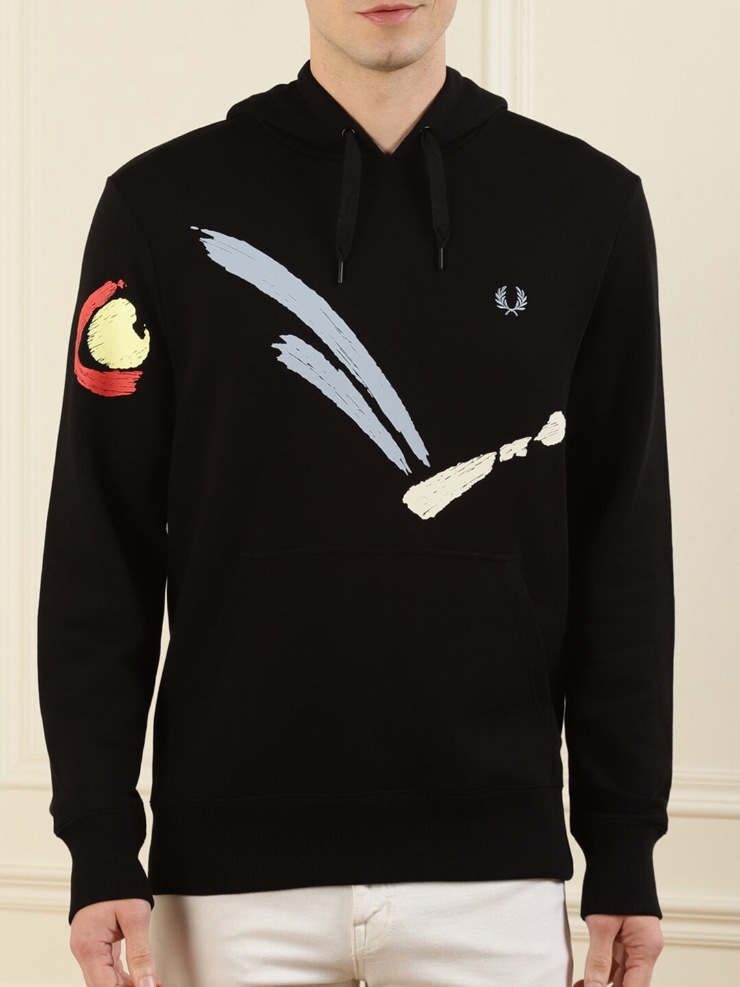 

Fred Perry Men Black Printed Hooded Cotton Sweatshirt