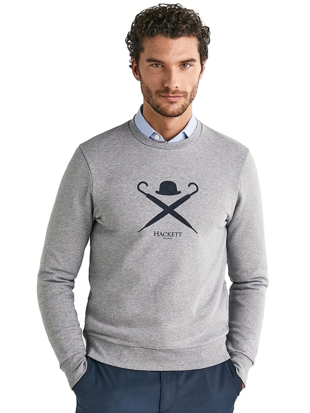

HACKETT LONDON Men Grey Printed Sweatshirt