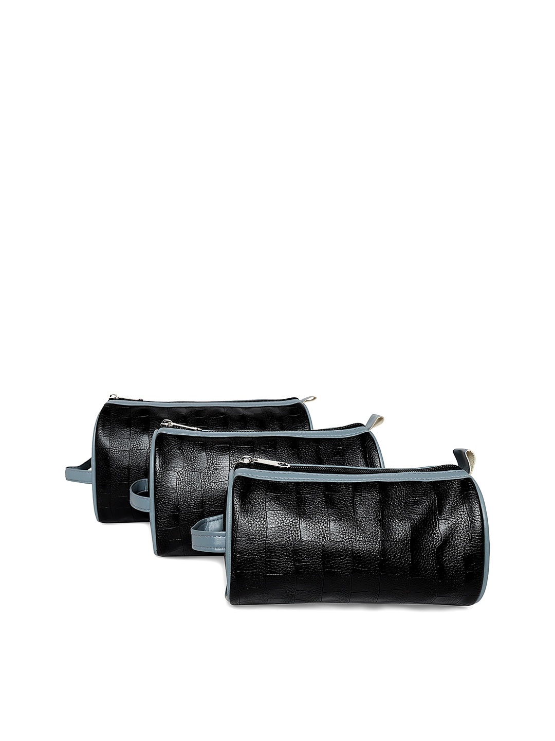 

MBOSS Pack of 3 Black & Grey Textured Toiletry Kit