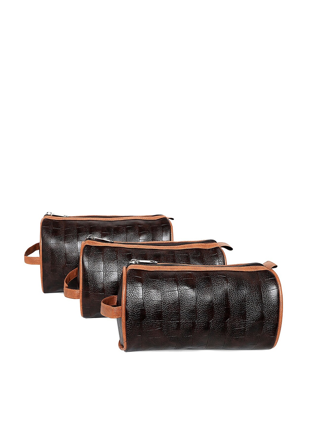 

MBOSS Set Of 3 Brown & Black Solid Travel Pouch