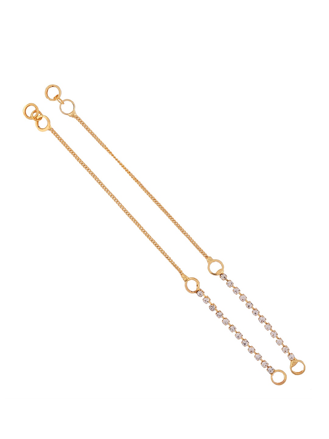 

Sanjog Women Gold-Plated Contemporary Layered Ear Chain Earrings